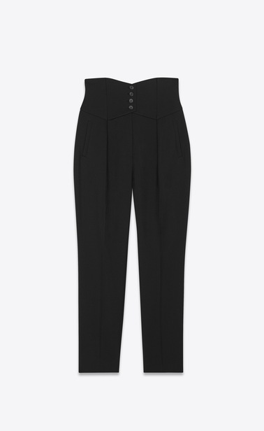 Pants with a button waist in Saint Laurent gabardine